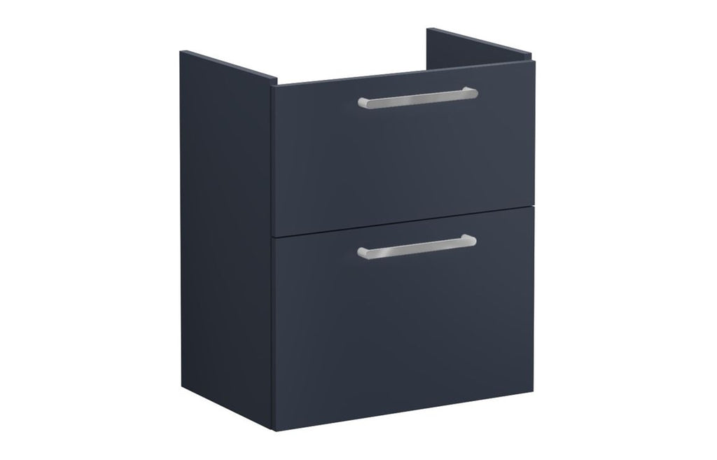 VTFT1462 - VitrA Root Flat 60cm 2 Drawer Slim Washbasin Unit - Matt Dark Blue image