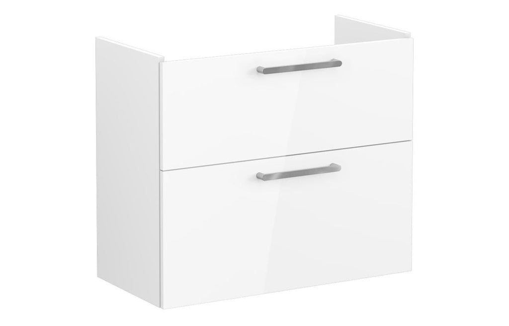 VTFT0746 - VitrA Root Flat 80cm 2 Drawer Slim Washbasin Unit - High Gloss White image