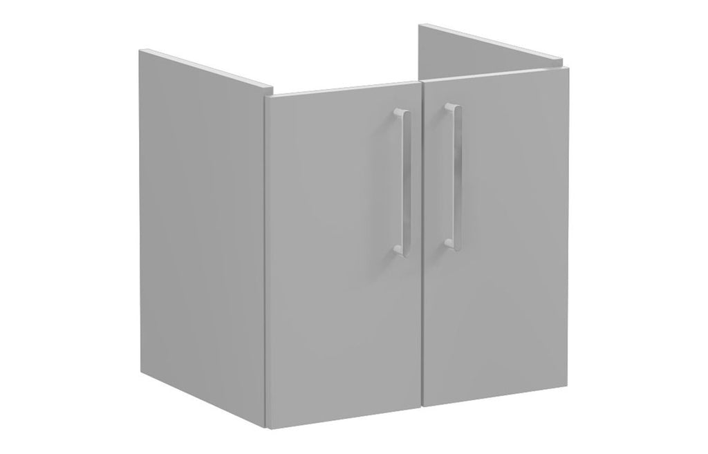 VTFT0750 - VitrA Root Flat 60cm 2 Door Wall Hung Washbasin Unit - Matt Rock Grey image