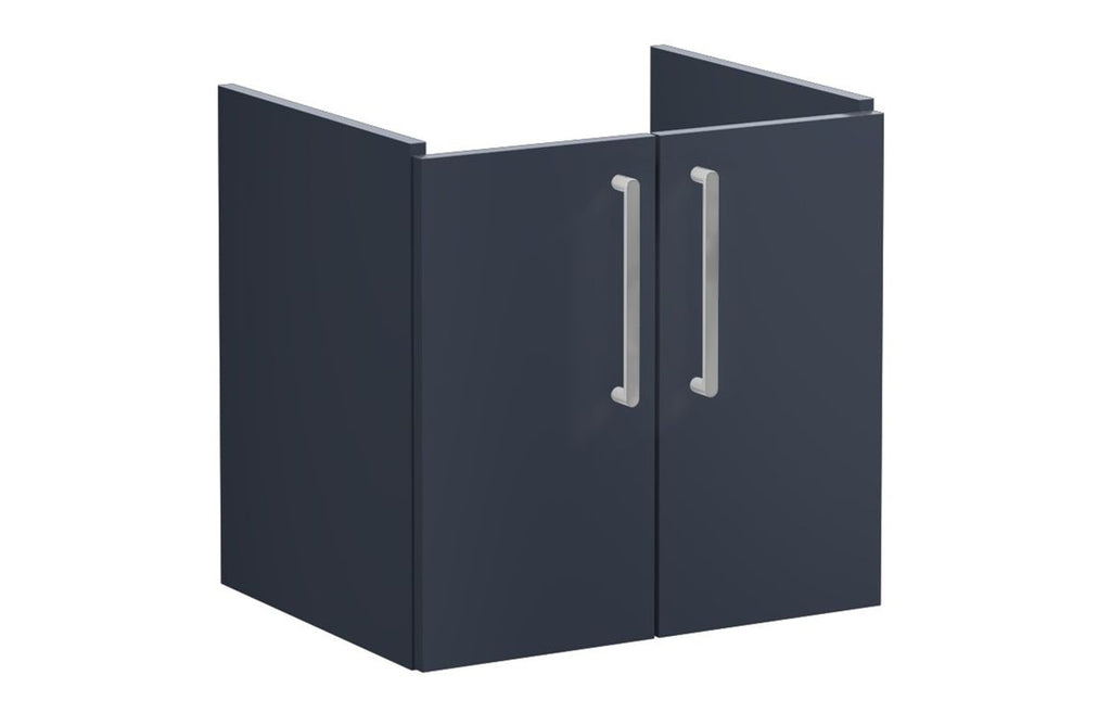 VTFT0806 - VitrA Root Flat 60cm 2 Door Wall Hung Washbasin Unit - Matt Dark Blue image