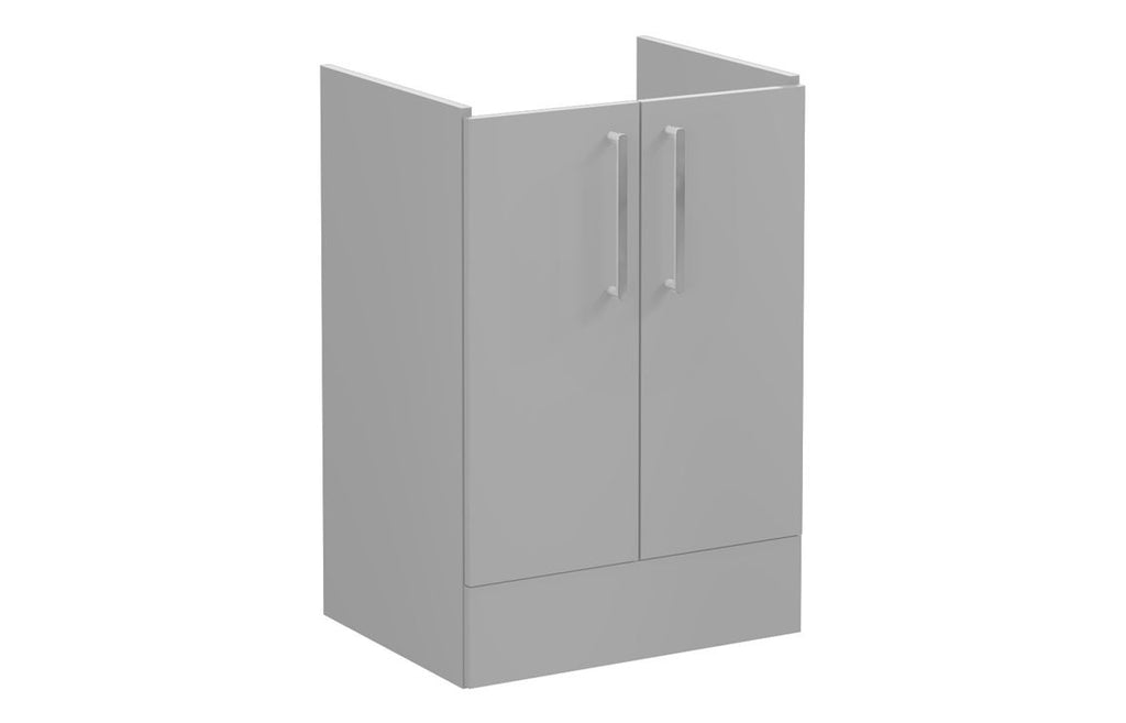 VTFT0884 - VitrA Root Flat 60cm 2 Door Floor Standing Washbasin Unit - Matt Rock Grey image