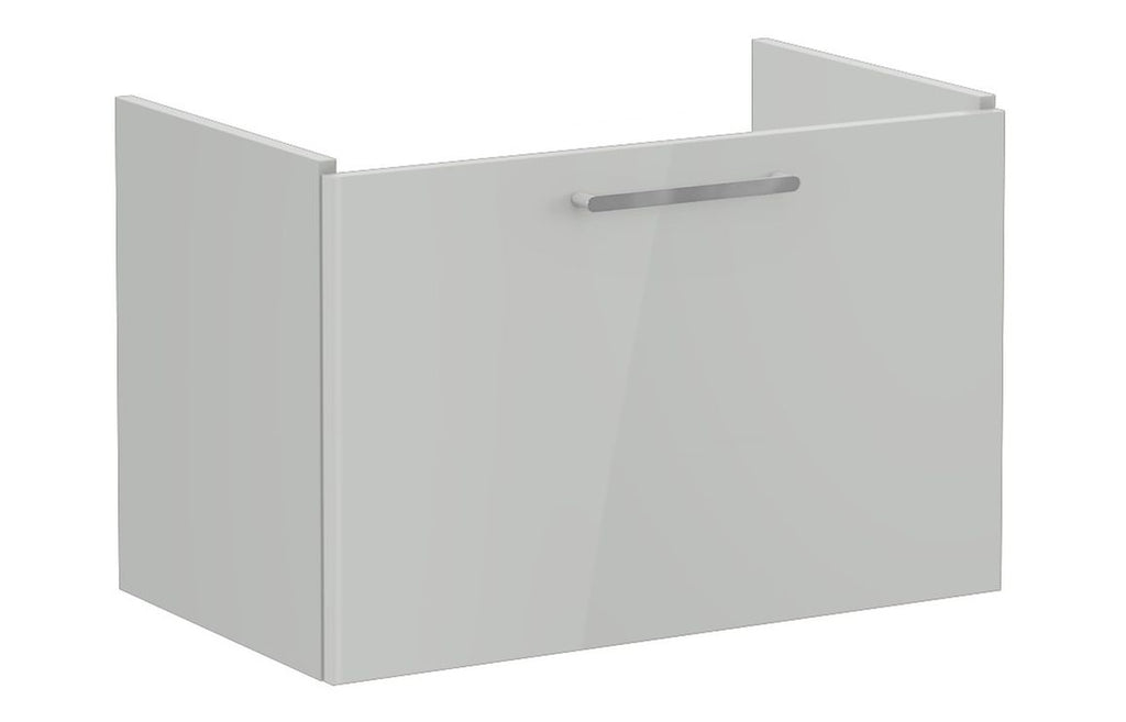 VTFT0866 - VitrA Root Flat 80cm 1 Drawer Washbasin Unit - Shiny Pearl Grey image