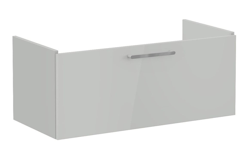 VTFT1266 - VitrA Root Flat 100cm 1 Drawer Washbasin Unit - Shiny Pearl Grey image