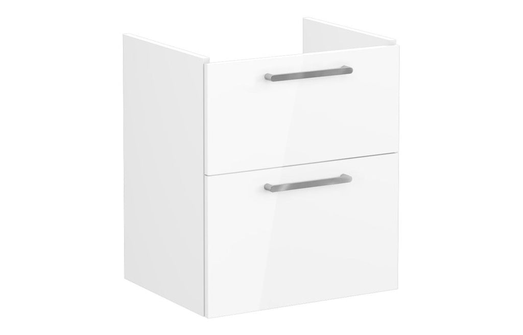 VTFT1494 - VitrA Root Flat 60cm 2 Drawer Washbasin Unit - High Gloss White image