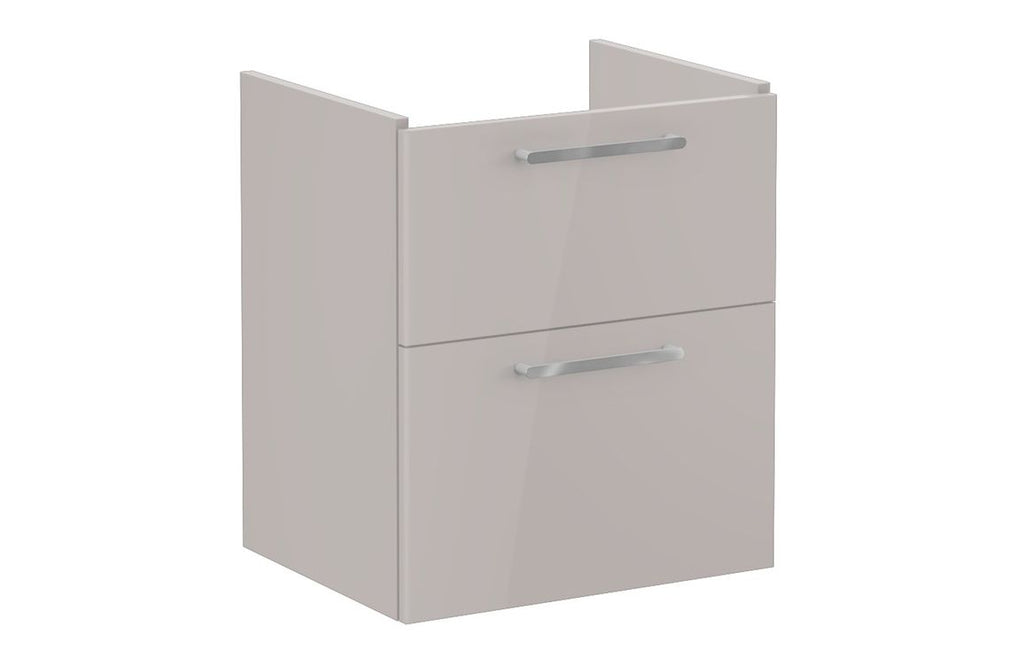 VTFT1284 - VitrA Root Flat 60cm 2 Drawer Washbasin Unit - Bright Sahara Beige image