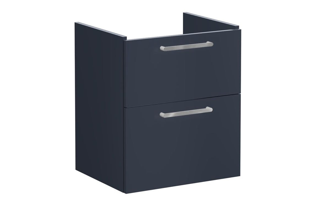 VTFT1490 - VitrA Root Flat 60cm 2 Drawer Washbasin Unit - Matt Dark Blue image