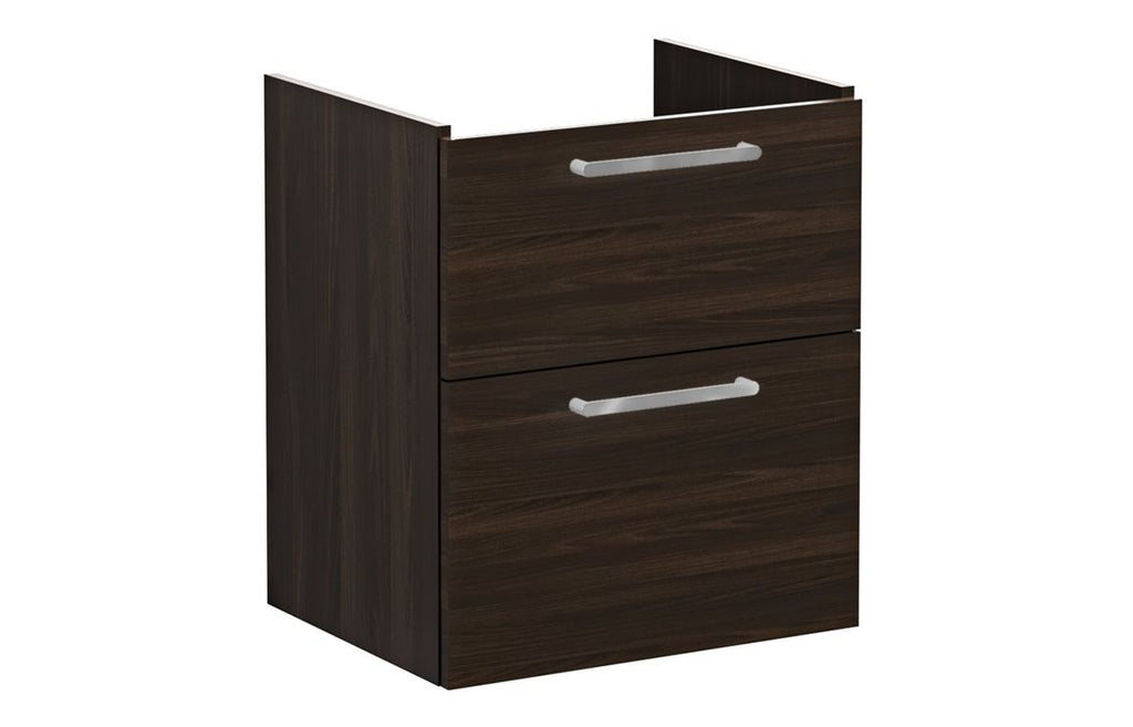 VTFT1402 - VitrA Root Flat 60cm 2 Drawer Washbasin Unit - Walnut image