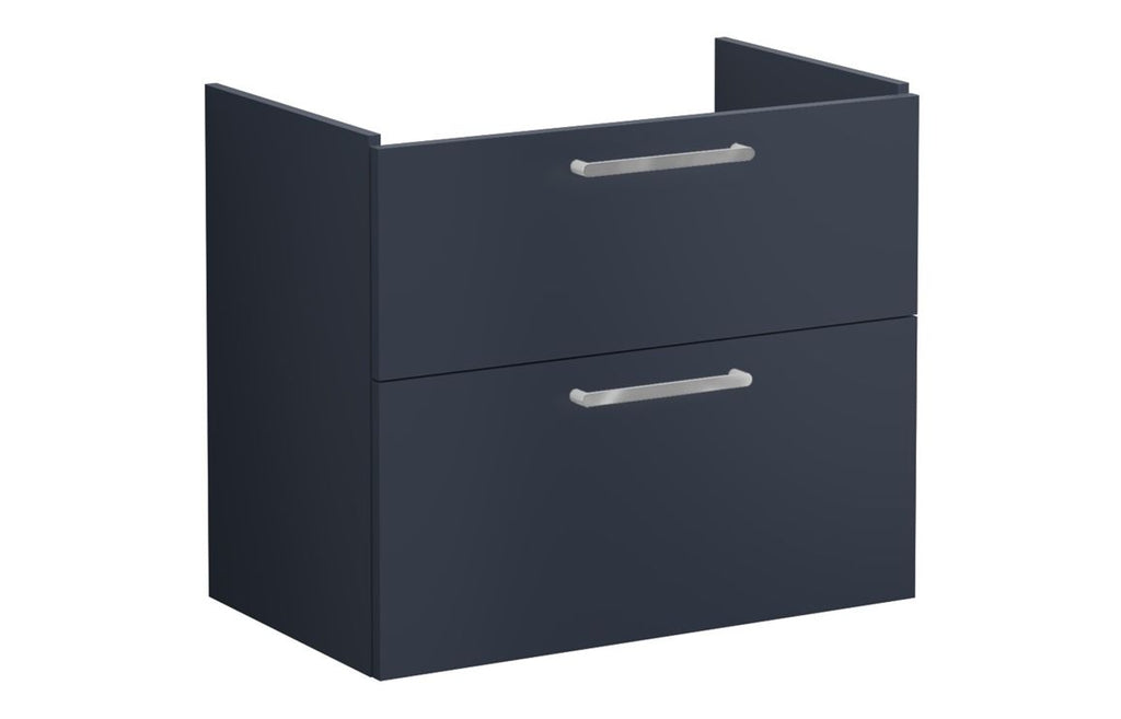 VTFT1350 - VitrA Root Flat 80cm 2 Drawer Washbasin Unit - Matt Dark Blue image