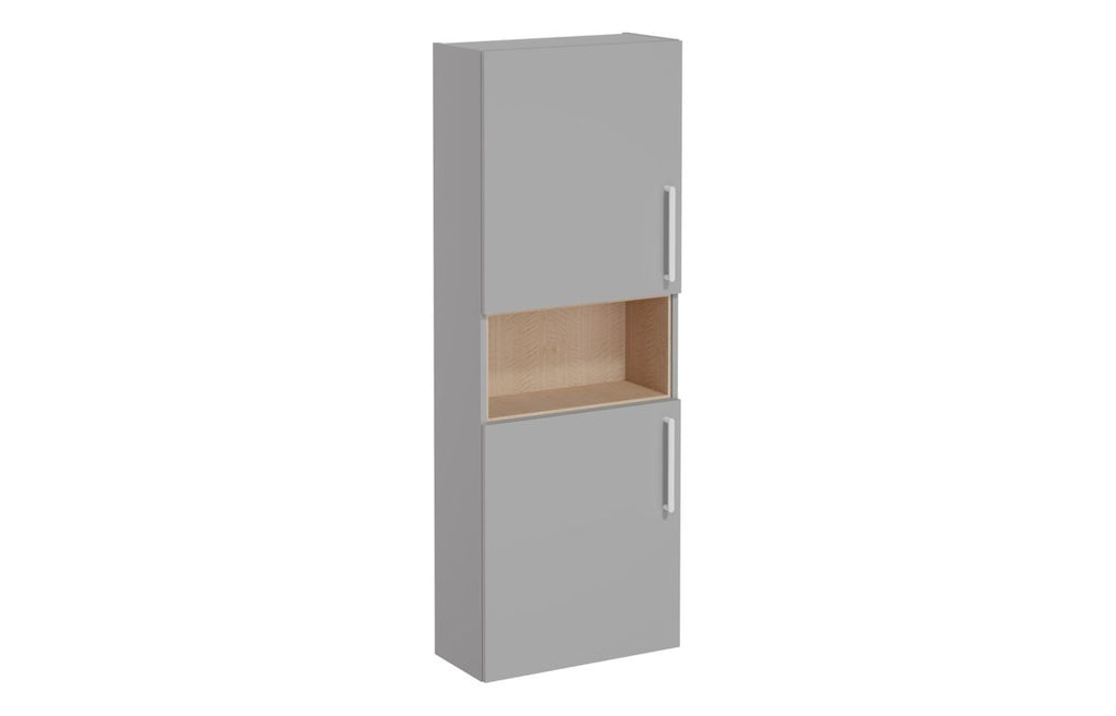 VTFT0540 - VitrA Root Flat 55cm 2 Door Semi-Tall Unit (LH Hinge) - Matt Rock Grey image