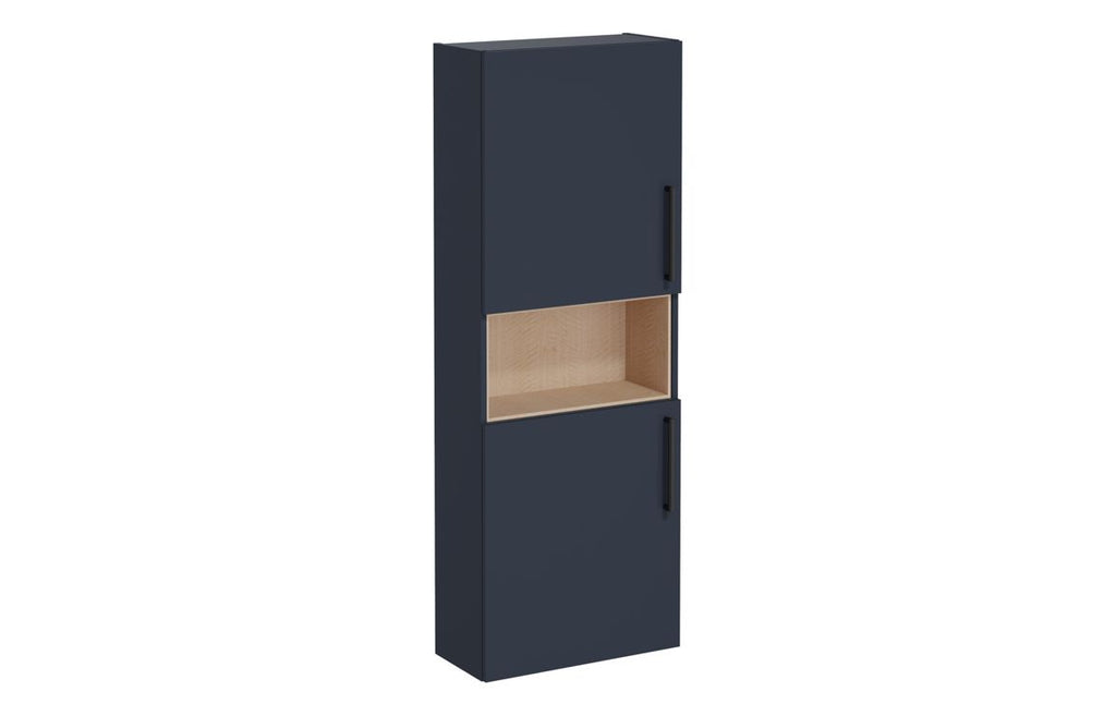 VTFT0242 - VitrA Root Flat 55cm 2 Door Semi-Tall Unit (LH Hinge) - Matt Dark Blue image
