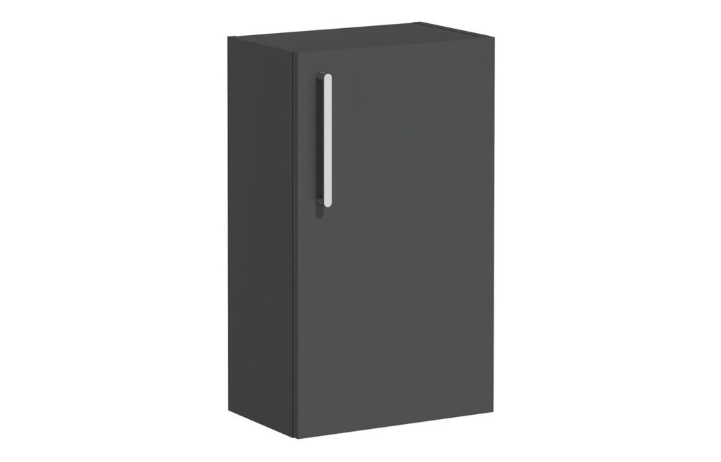 VTFT0442 - VitrA Root Flat 40cm 1 Door Slim Lower/Base Unit (RH Hinge) - Matt Storm Grey image