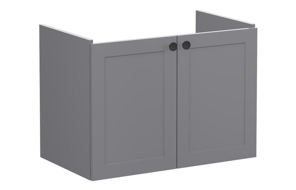 VTFT1764 - VitrA Root Classic 80cm 2 Door Wall Hung Washbasin Unit - Matt Grey image