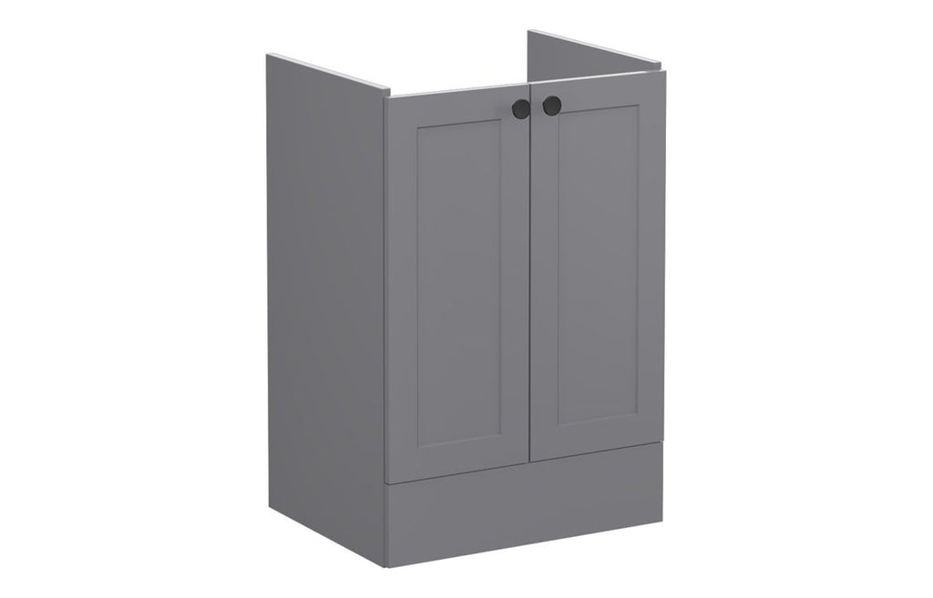 VTFT2360 - VitrA Root Classic 60cm 2 Door Floor Standing Washbasin Unit - Matt Grey image