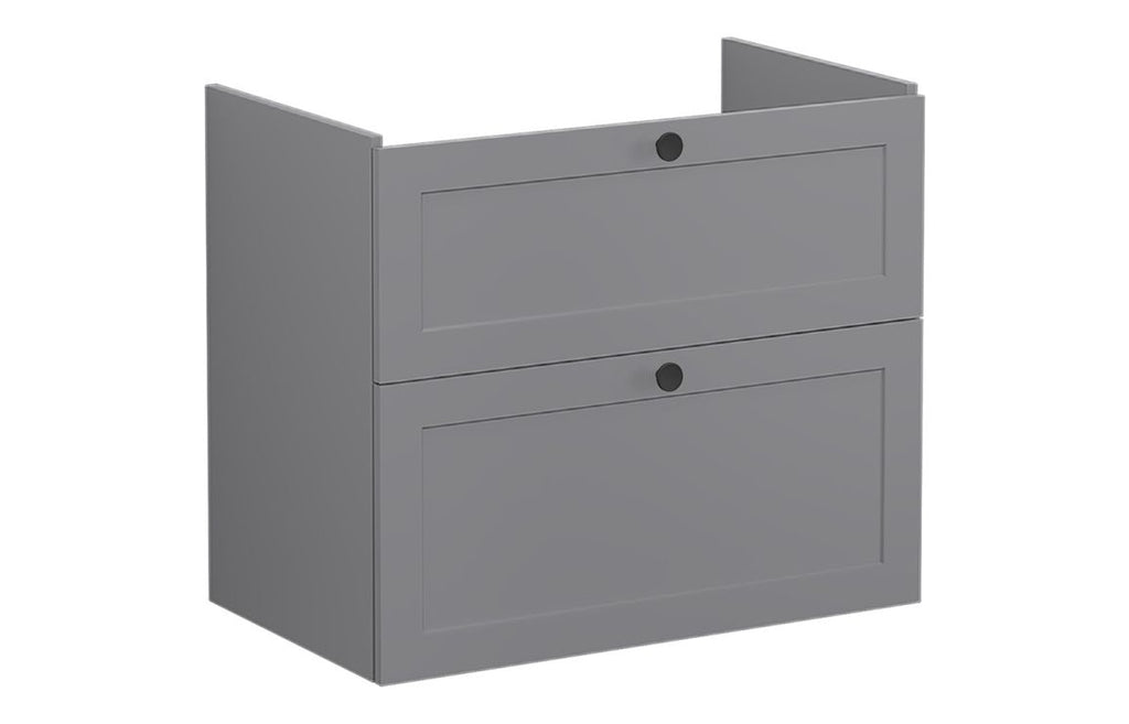 VTFT2342 - VitrA Root Classic 80cm 2 Drawer Washbasin Unit - Matt Grey image