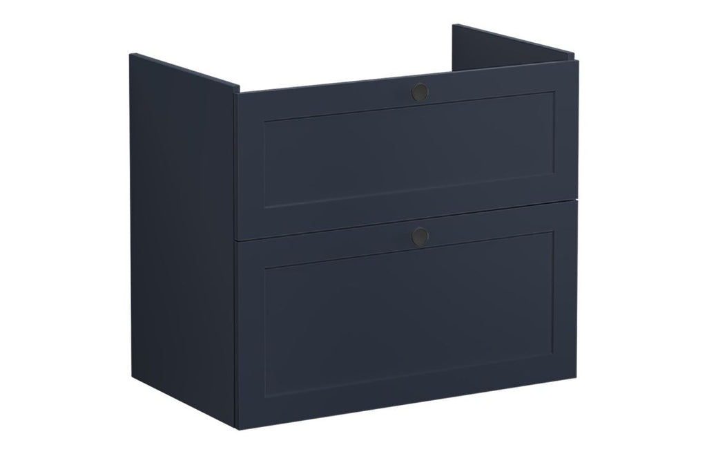 VTFT1558 - VitrA Root Classic 80cm 2 Drawer Washbasin Unit - Matt Dark Blue image