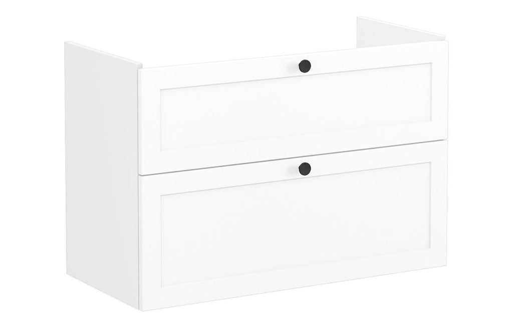 VTFT1702 - VitrA Root Classic 100cm 2 Drawer Washbasin Unit - Matt White image