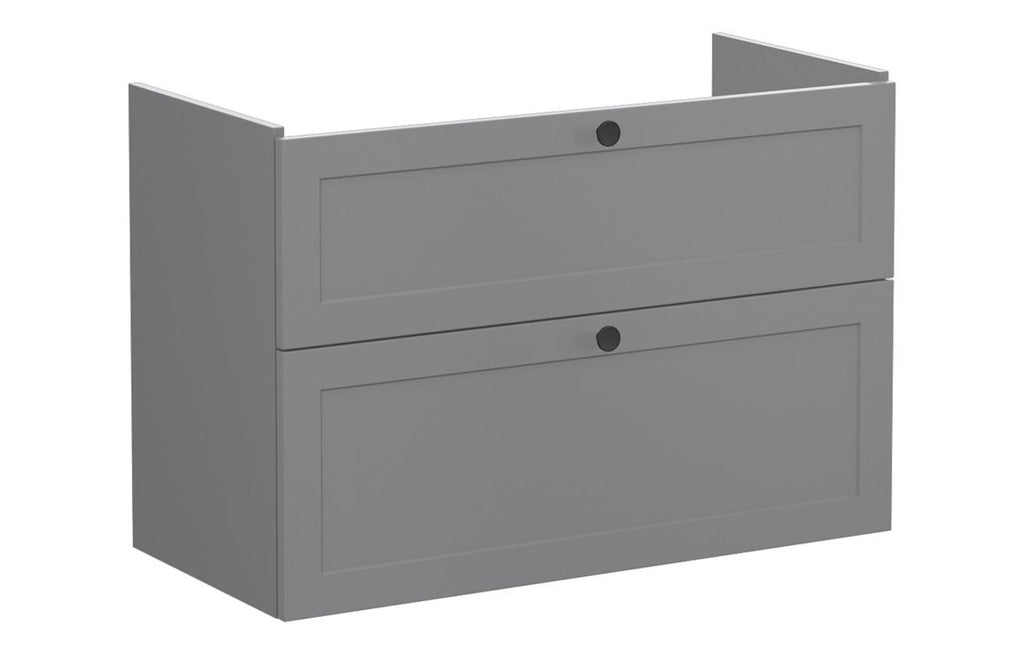 VTFT2348 - VitrA Root Classic 100cm 2 Drawer Washbasin Unit - Matt Grey image