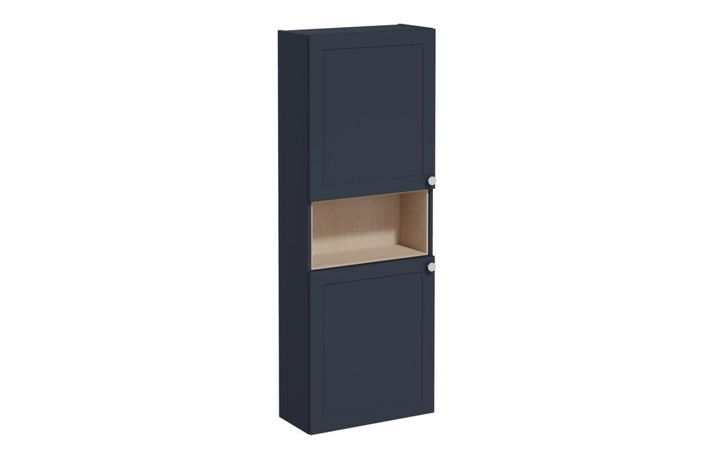 VTFT1660 - VitrA Root Classic 55cm 2 Door Semi-Tall Unit (LH Hinge) - Matt Dark Blue image