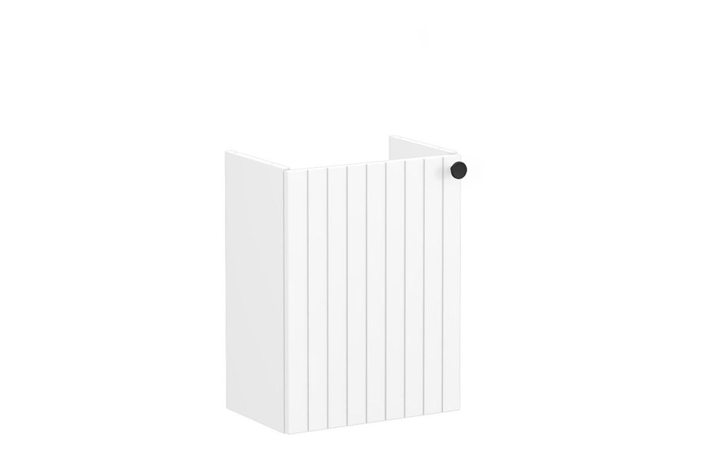VTFT1538 - VitrA Root Groove 40cm 1 Door Wall Hung Slim Washbasin Unit (LH Hinge) - Matt White image