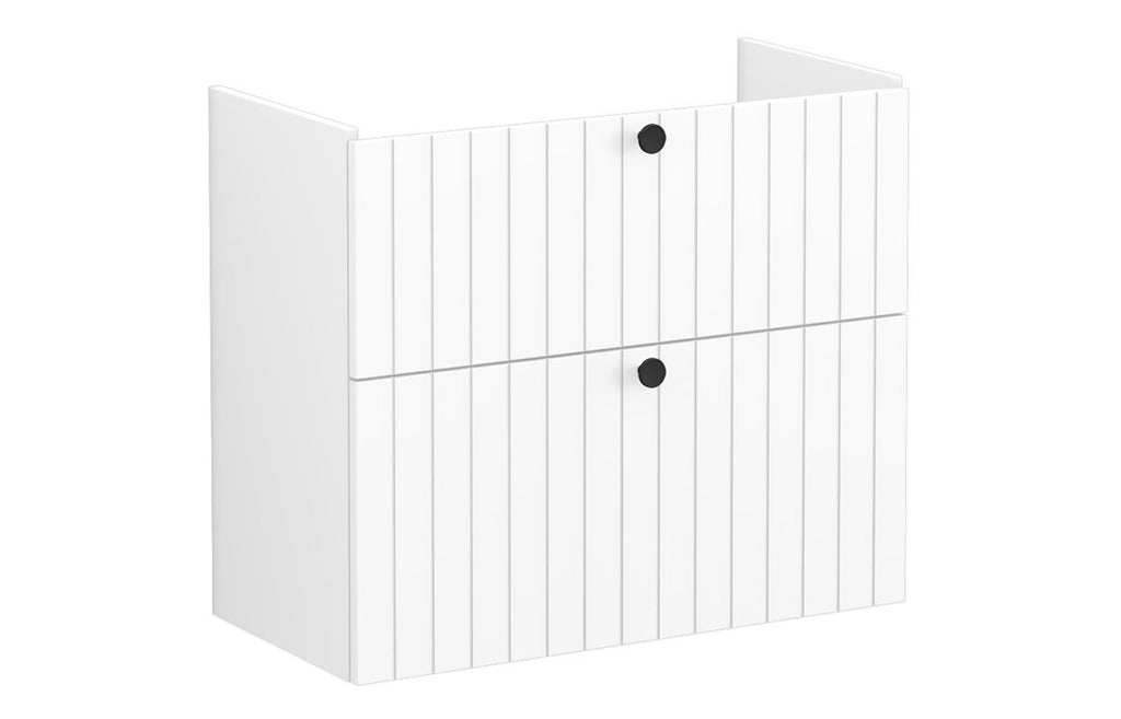 VTFT1570 - VitrA Root Groove 80cm 2 Drawer Slim Washbasin Unit - Matt White image