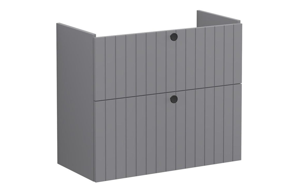 VTFT1520 - VitrA Root Groove 80cm 2 Drawer Slim Washbasin Unit - Matt Grey image