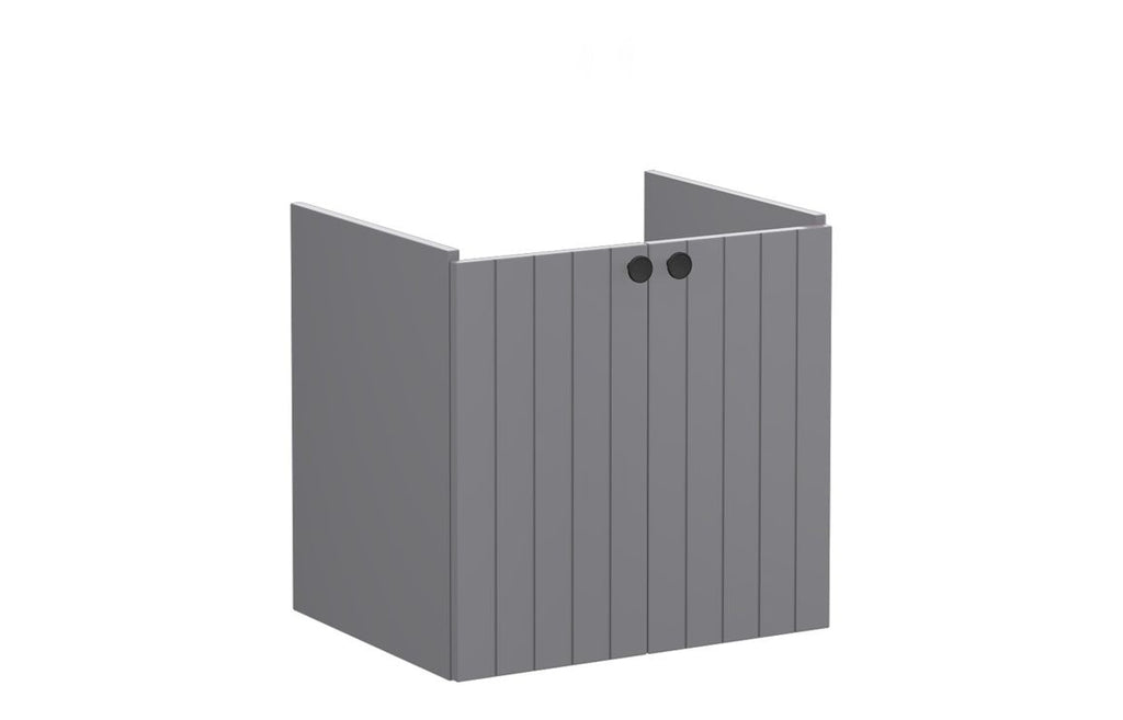 VTFT1604 - VitrA Root Groove 60cm 2 Door Wall Hung Washbasin Unit - Matt Grey image