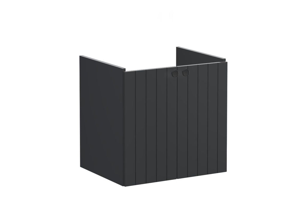 VTFT1688 - VitrA Root Groove 60cm 2 Door Wall Hung Washbasin Unit - Matt Graphite image