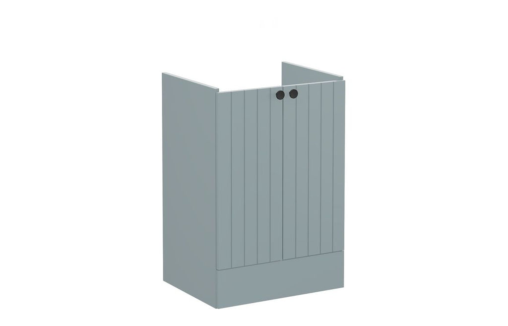 VTFT1498 - VitrA Root Groove 60cm 2 Door Floor Standing Washbasin Unit - Matt Fjord Green image