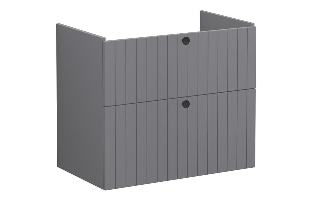 VTFT2366 - VitrA Root Groove 80cm 2 Drawer Washbasin Unit - Matt Grey image