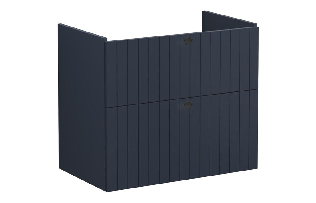 VTFT2376 - VitrA Root Groove 80cm 2 Drawer Washbasin Unit - Matt Dark Blue image