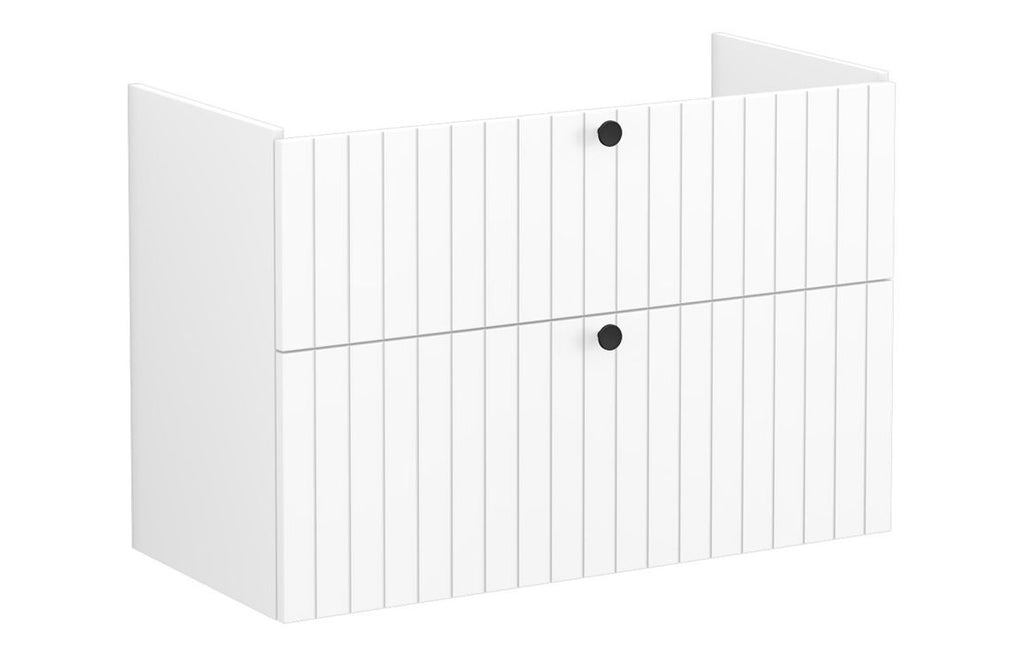 VTFT1554 - VitrA Root Groove 100cm 2 Drawer Washbasin Unit - Matt White image