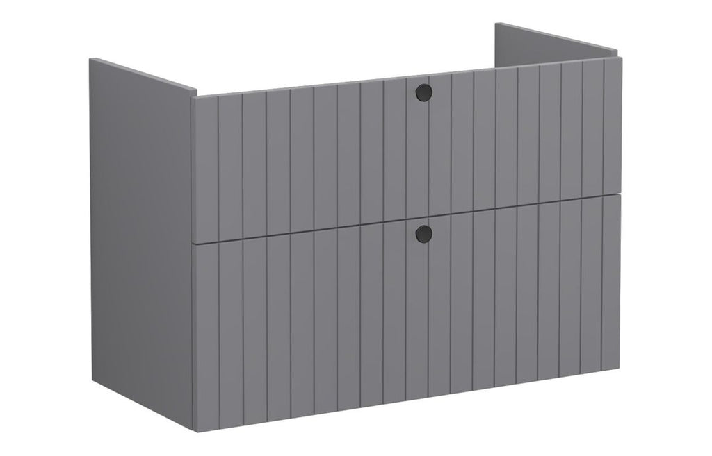 VTFT1710 - VitrA Root Groove 100cm 2 Drawer Washbasin Unit - Matt Grey image