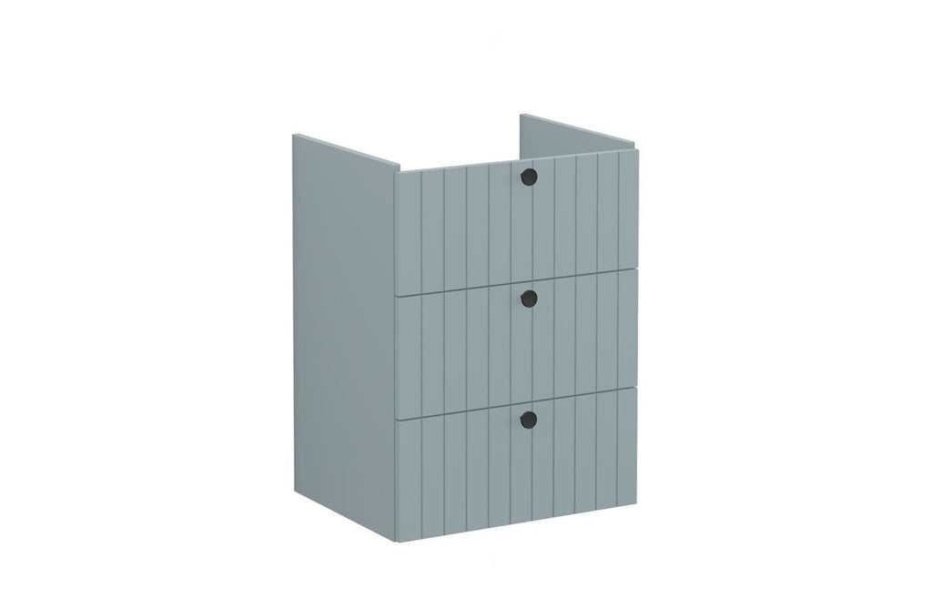 VTFT2156 - VitrA Root Groove 60cm 3 Drawer Washbasin Unit - Matt Fjord Green image