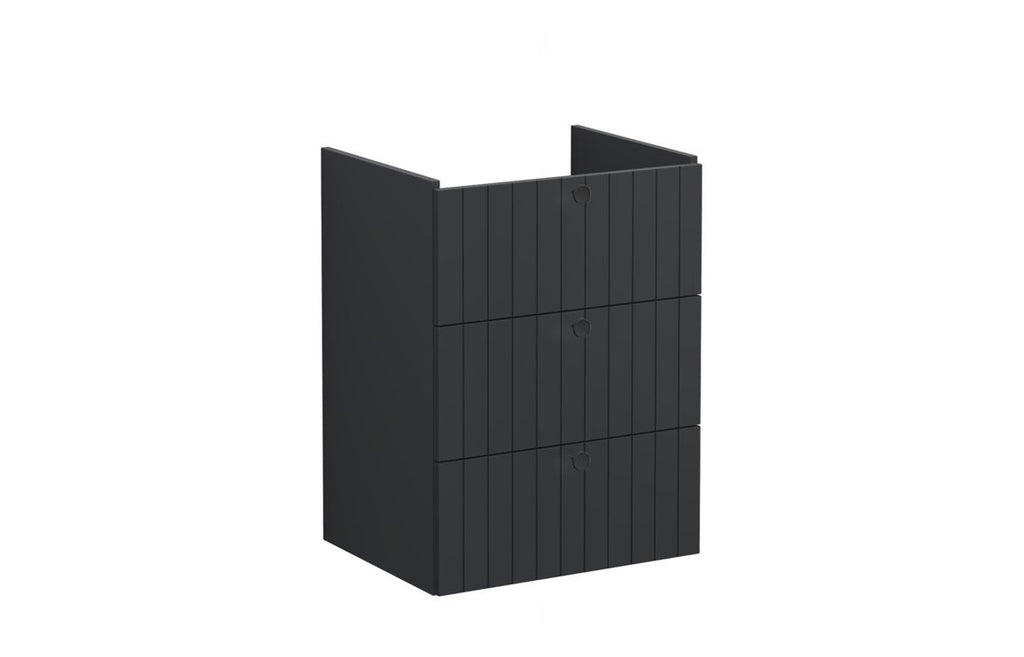 VTFT2158 - VitrA Root Groove 60cm 3 Drawer Washbasin Unit - Matt Graphite image