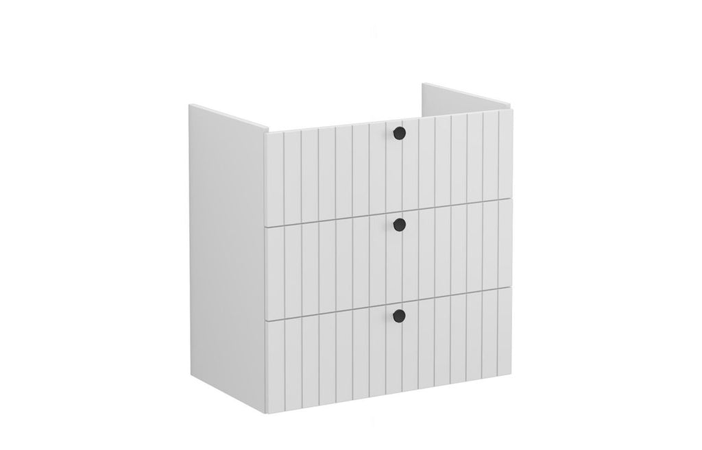 VTFT2166 - VitrA Root Groove 80cm 3 Drawer Washbasin Unit - Matt Light Grey image