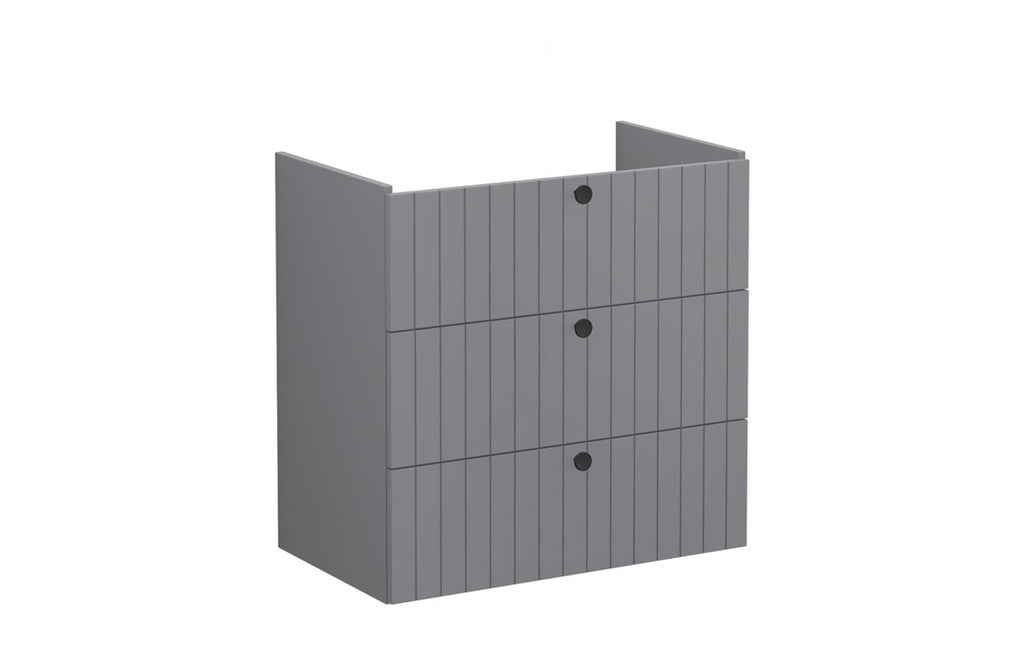 VTFT2168 - VitrA Root Groove 80cm 3 Drawer Washbasin Unit - Matt Grey image