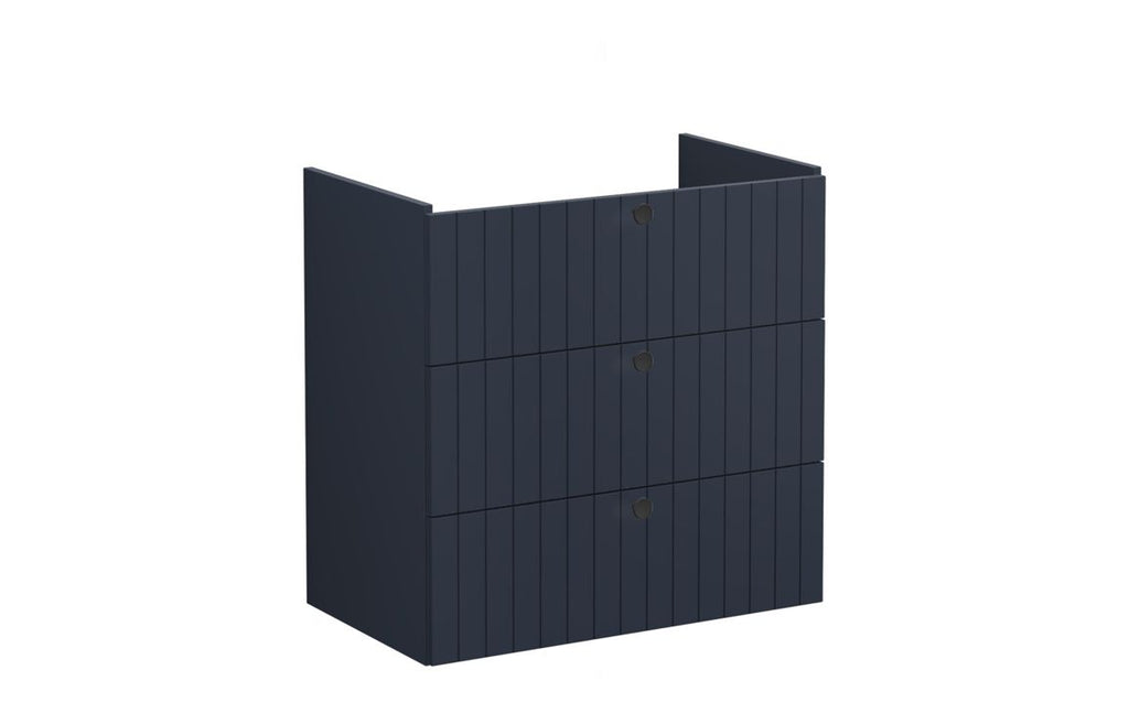 VTFT2172 - VitrA Root Groove 80cm 3 Drawer Washbasin Unit - Matt Dark Blue image