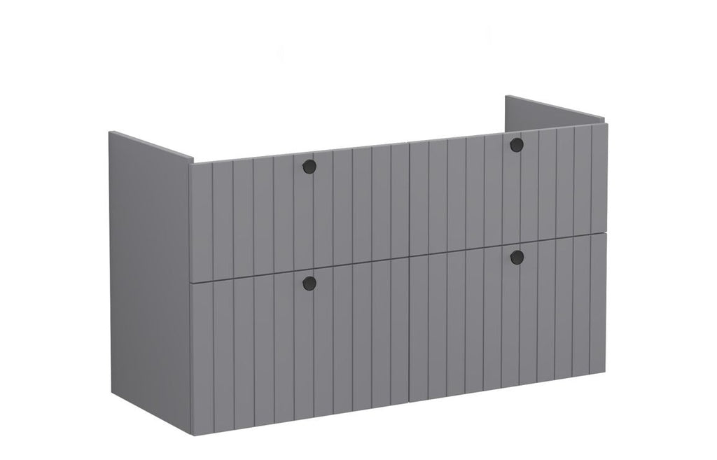VTFT1610 - VitrA Root Groove 120cm 4 Drawer Washbasin Unit - Matt Grey image