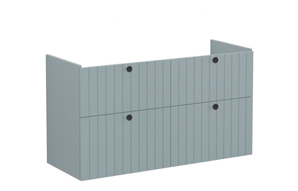 VTFT2178 - VitrA Root Groove 120cm 4 Drawer Washbasin Unit - Matt Fjord Green image