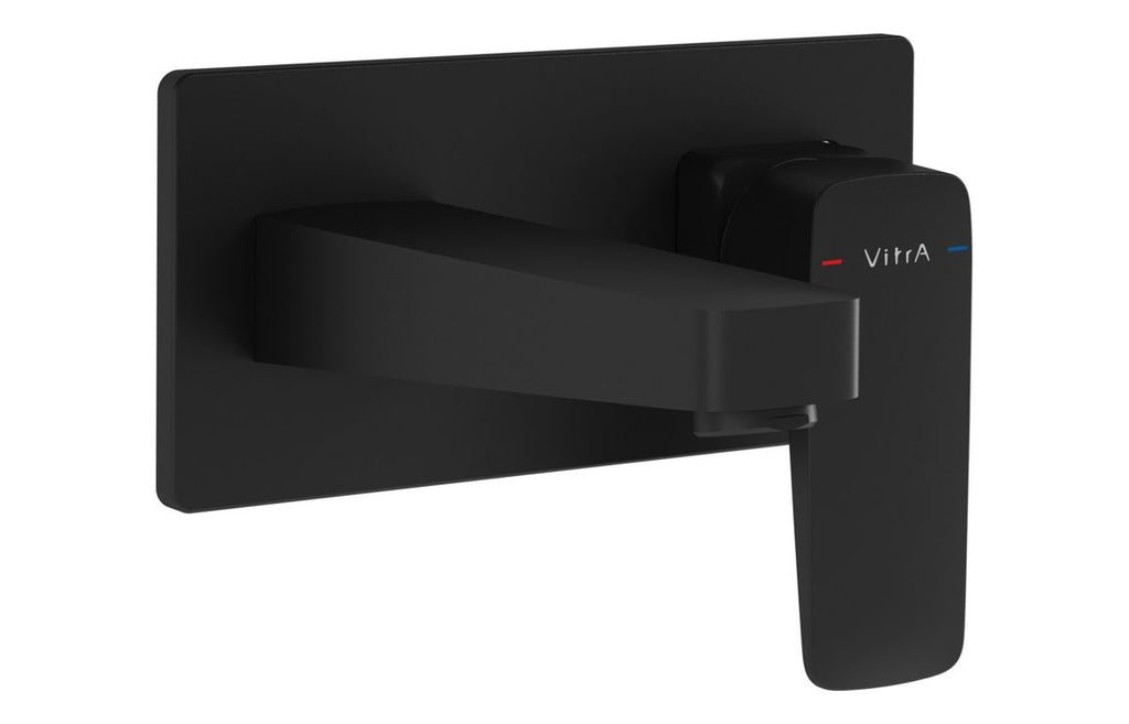 VTTS1314 - VitrA Root Square Wall Mounted Basin Mixer - Matt Black image