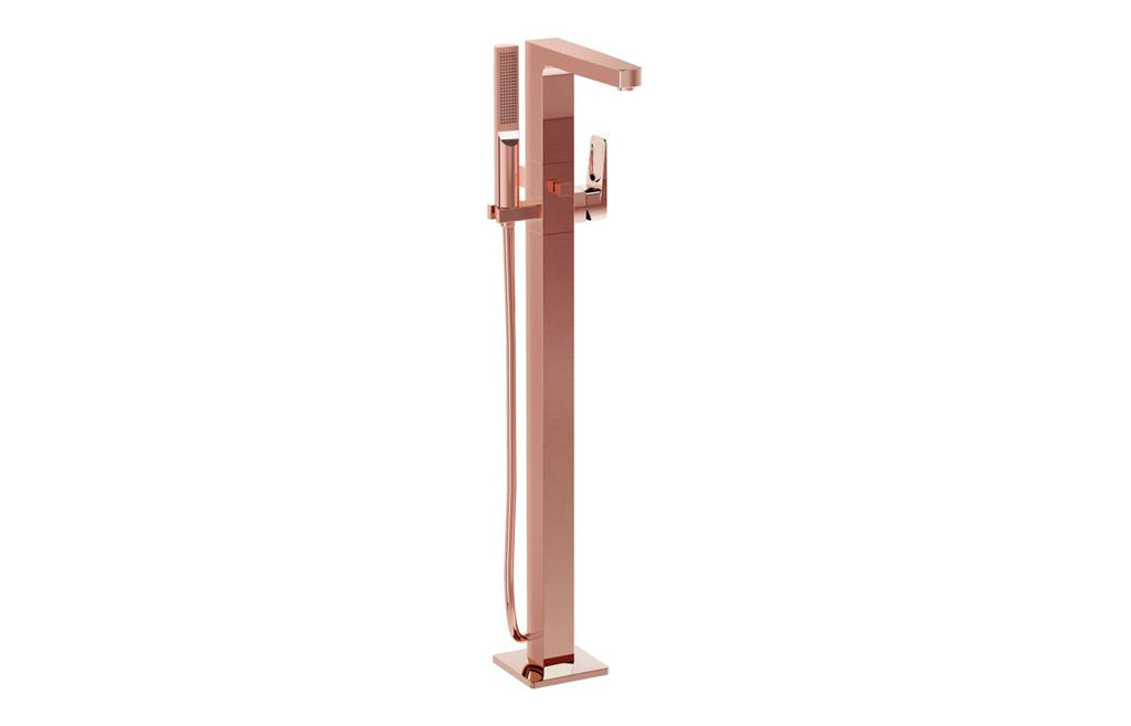VTTB1080 - VitrA Root Square Floor Standing Bath/Shower Mixer - Soft Copper image