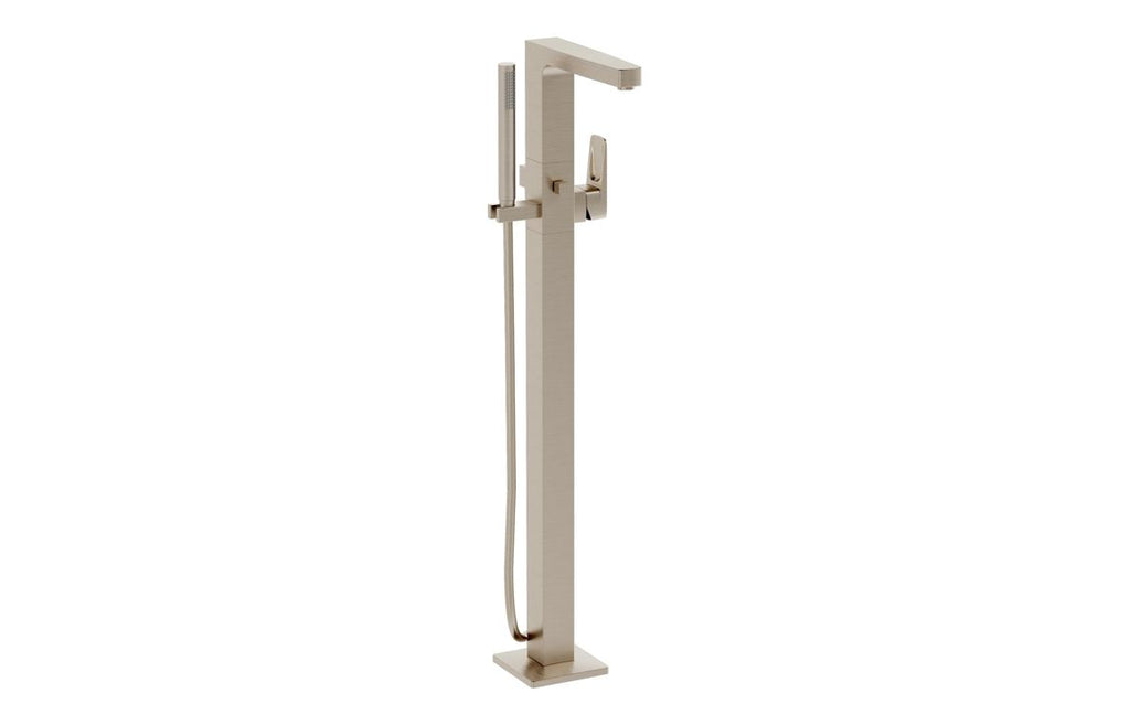 VTTB1118 - VitrA Root Square Floor Standing Bath/Shower Mixer - Brushed Nickel image
