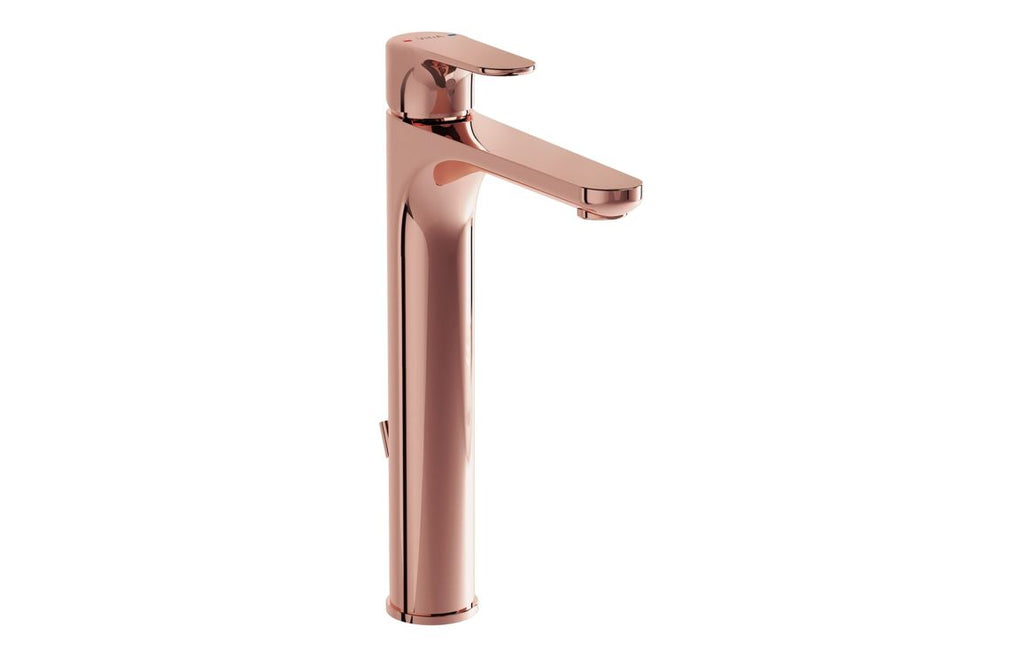VTTS1452 - VitrA Root Round Tall Basin Mixer w/Waste Lever - Soft Copper image