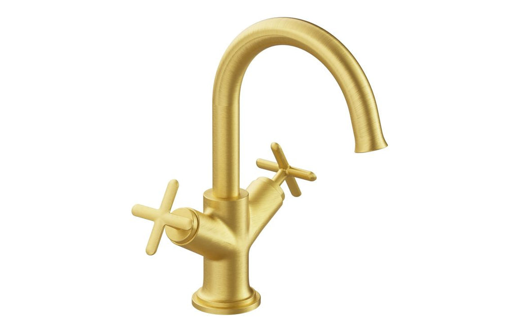 VTTS1070 - VitrA Origin Classic Basin Mixer (Cross Handles) - Brushed Gold image