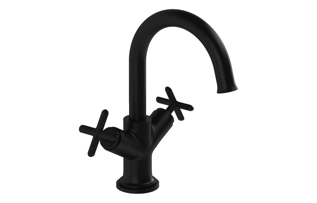 VTTS1072 - VitrA Origin Classic Basin Mixer (Cross Handles) - Matt Black image