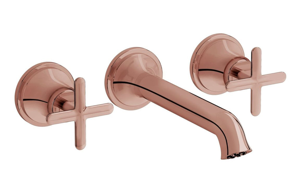 VTTS3026 - VitrA Origin Classic Wall Mounted 3-Hole Basin Mixer - Soft Copper image