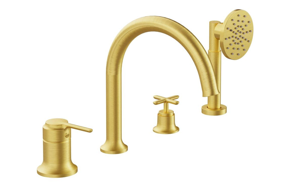 VTTB4004 - VitrA Origin Classic 4-Hole Bath/Shower Mixer - Brushed Gold image