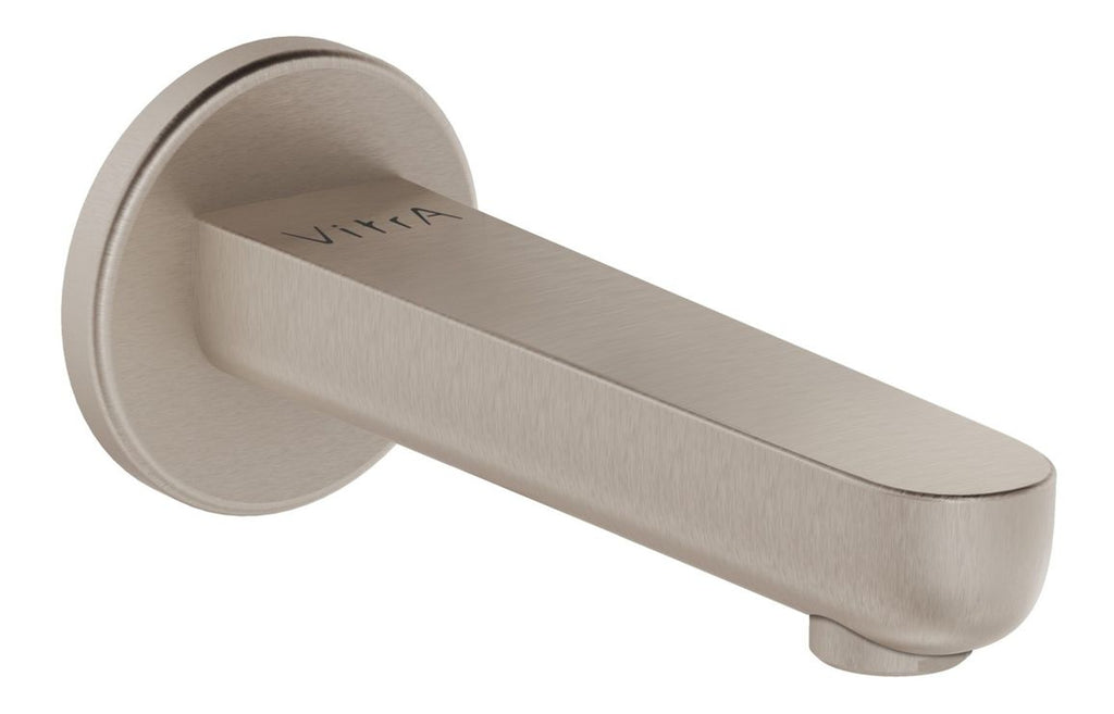 VTTB1078 - VitrA Root Round Wall Mounted Bath Spout - Brushed Nickel image