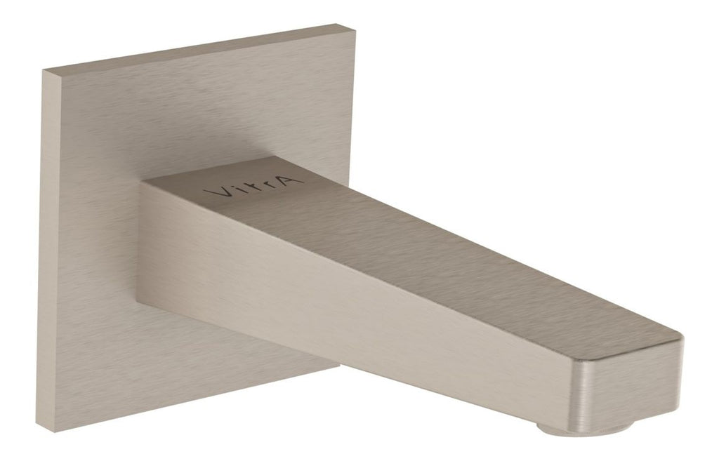 VTTB1086 - VitrA Root Square Wall Mounted Bath Spout - Brushed Nickel image
