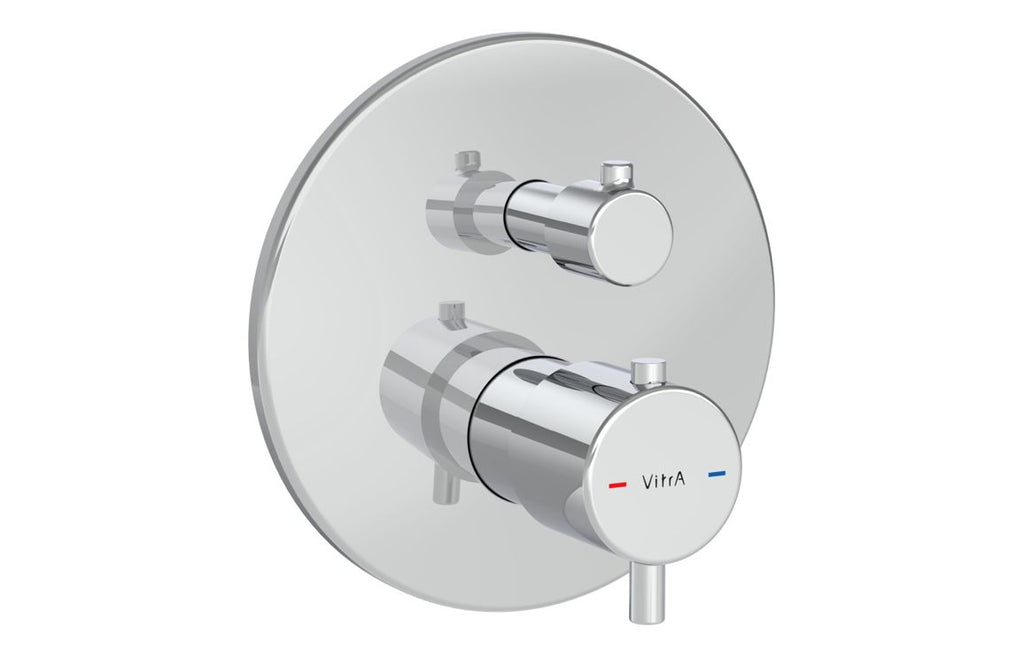 VTCM0380 - VitrA Root Round Integrated Thermostatic Bath/Shower Mixer Valve - Chrome image